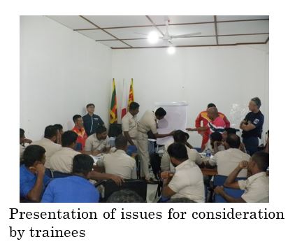 Presentation of issues for consideration by trainees